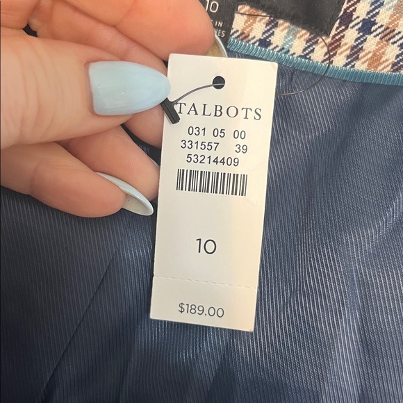 Talbots Mac Lined Jacket NWT Plaid Checkered Hidden Buttons Back Pleat Pockets - Picture 9 of 12